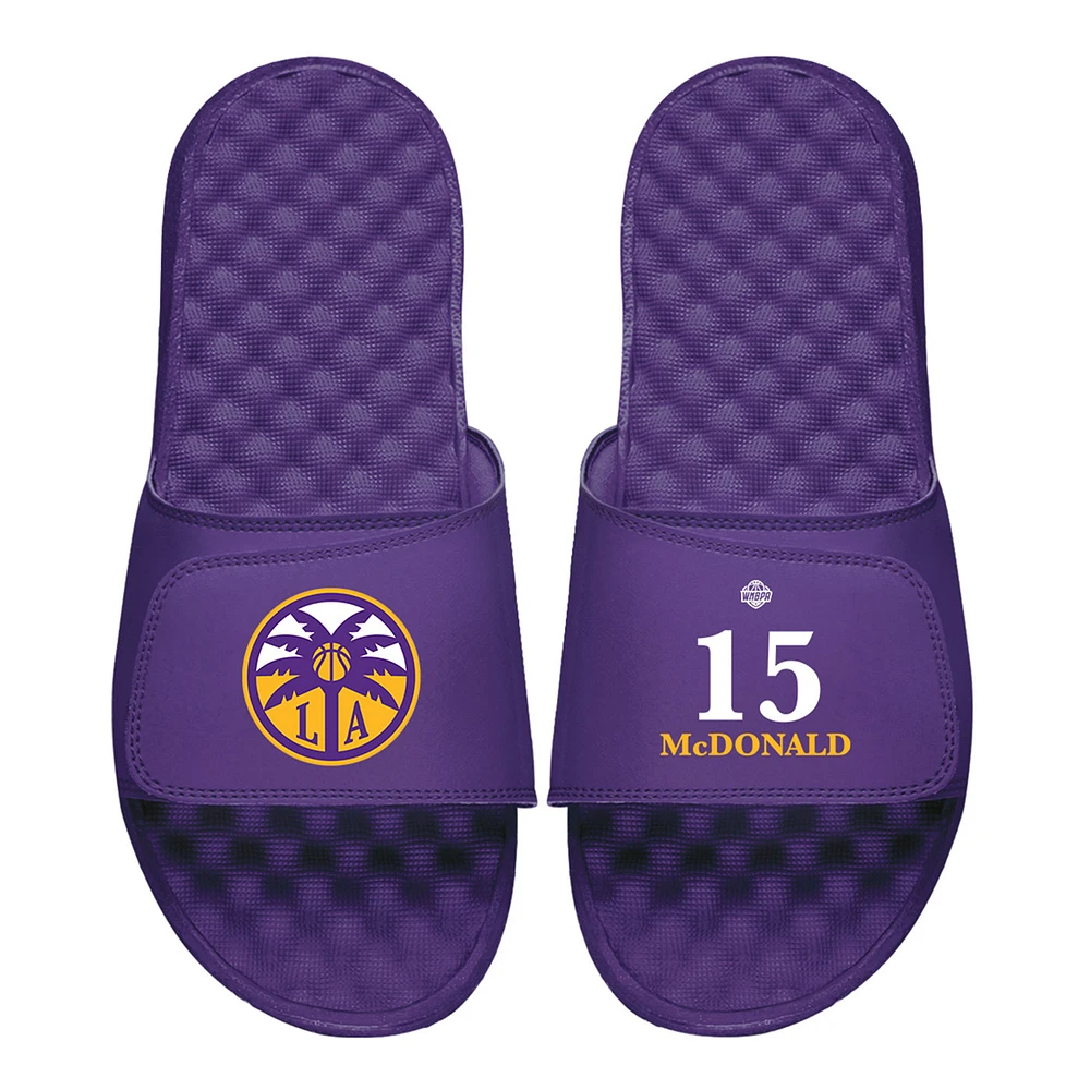 Men's ISlide Aari McDonald Purple Los Angeles Sparks Logo Split Slide Sandals