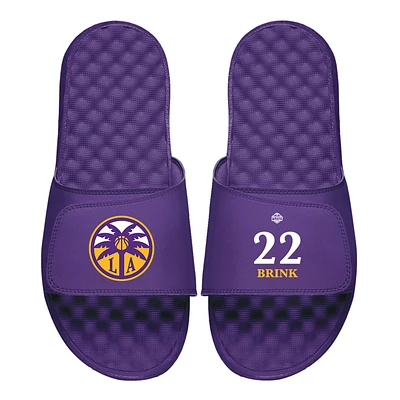 Men's ISlide Cameron Brink Purple Los Angeles Sparks Logo Split Slide Sandals