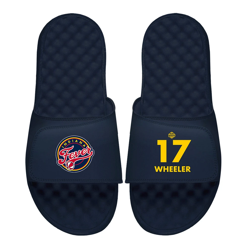 Men's ISlide Erica Wheeler Navy Indiana Fever Logo Split Slide Sandals