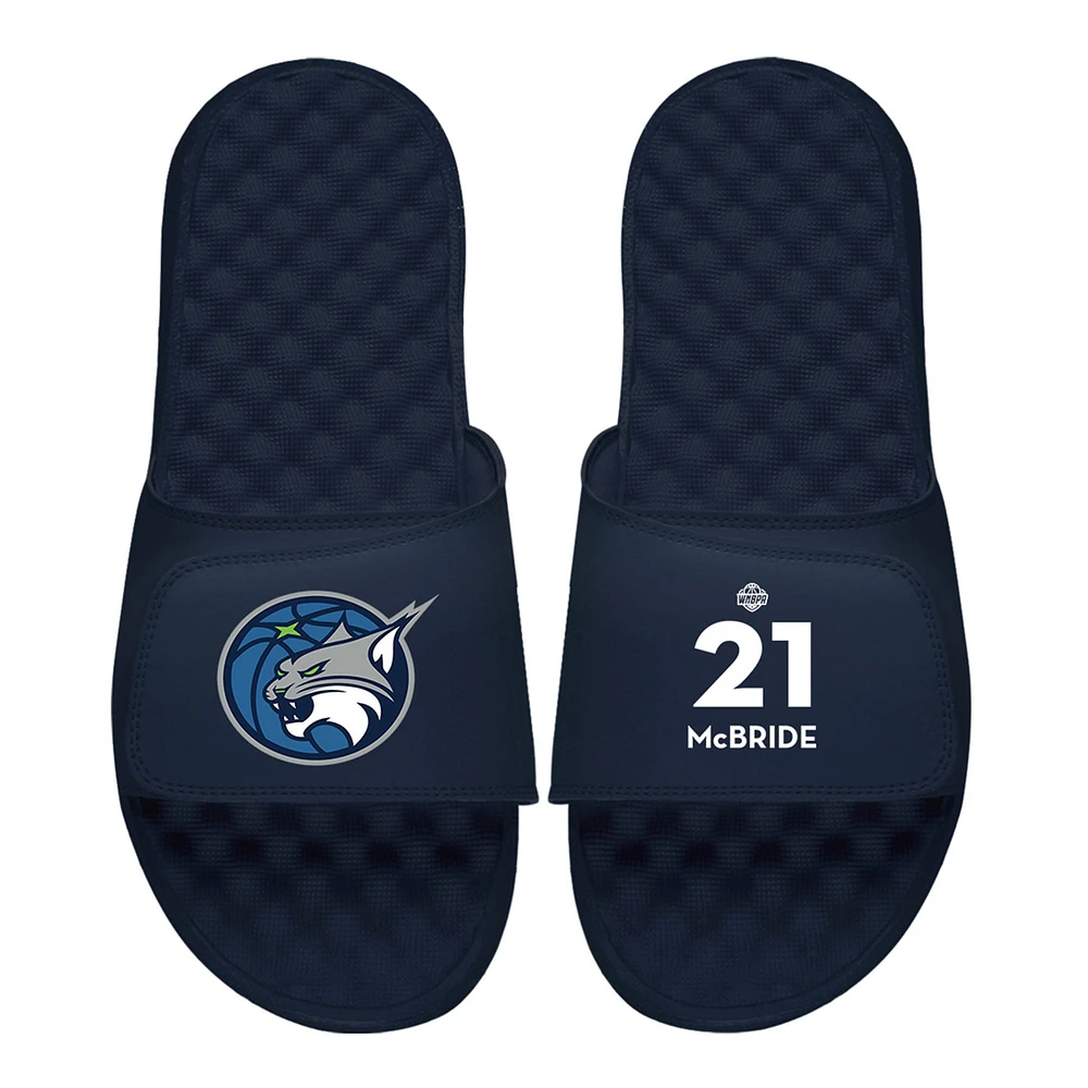 Men's ISlide Kayla McBride Navy Minnesota Lynx Logo Split Slide Sandals
