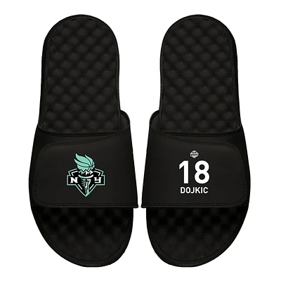 Men's ISlide Ivana Dojkic Black New York Liberty Logo Split Slide Sandals