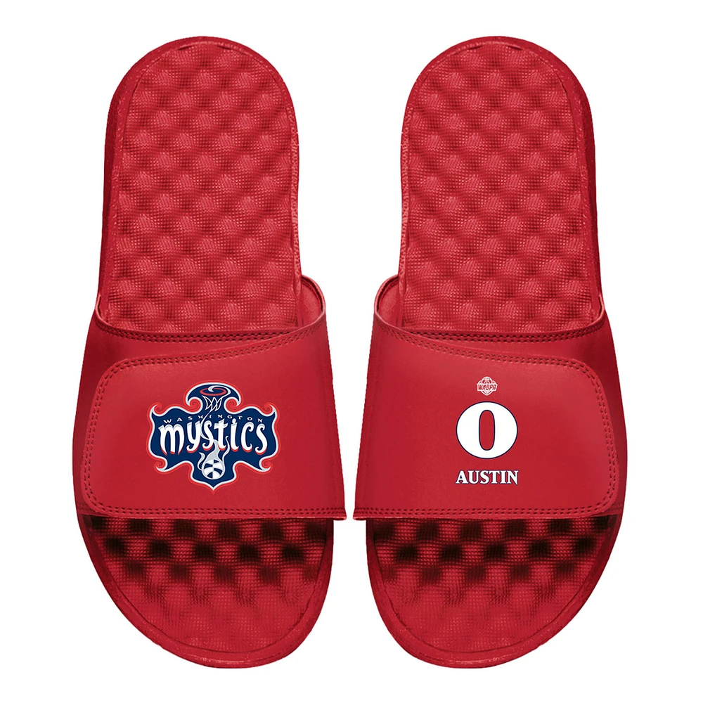 Men's ISlide Shakira Austin Red Washington Mystics Logo Split Slide Sandals