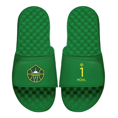 Men's ISlide Nika Muhl Green Seattle Storm Logo Split Slide Sandals