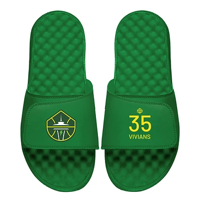 Men's ISlide Victoria Vivians Kelly Green Seattle Storm Logo Split Slide Sandals