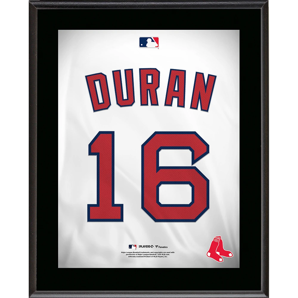 Jarren Duran Boston Red Sox 10.5" x 13" Jersey Number Sublimated Player Plaque