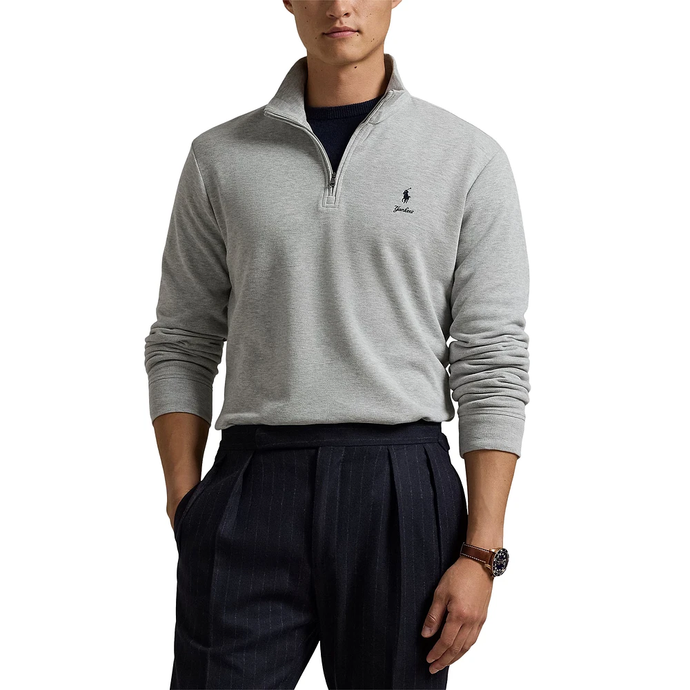 Men's Polo Ralph Lauren Heather Gray New York Yankees Estate Quarter-Zip Sweatshirt