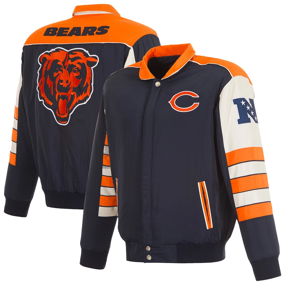 Men's JH Design Navy Chicago Bears Classic Reversible Full-Zip Jacket