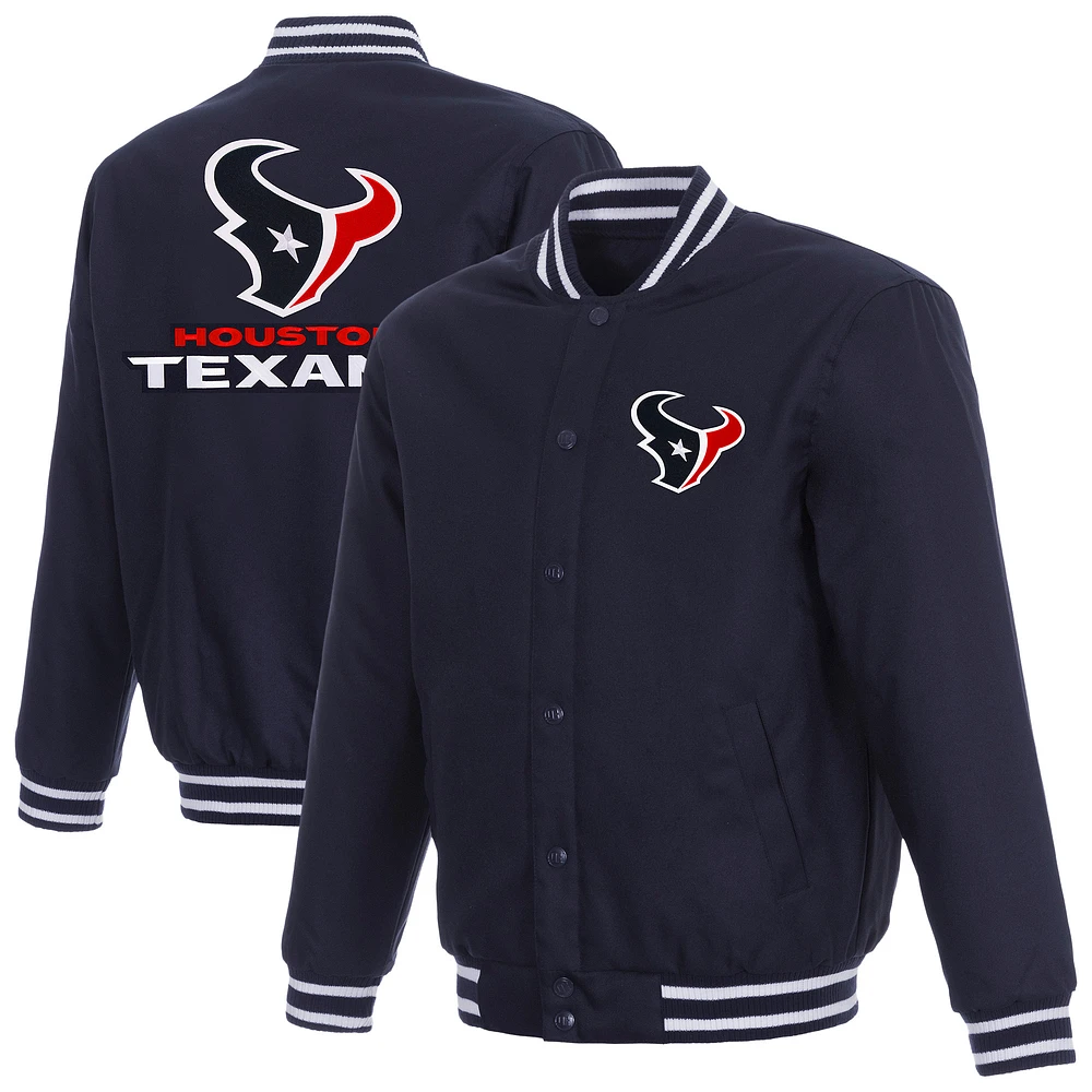 Men's JH Design Navy Houston Texans Twill Full-Zip Jacket