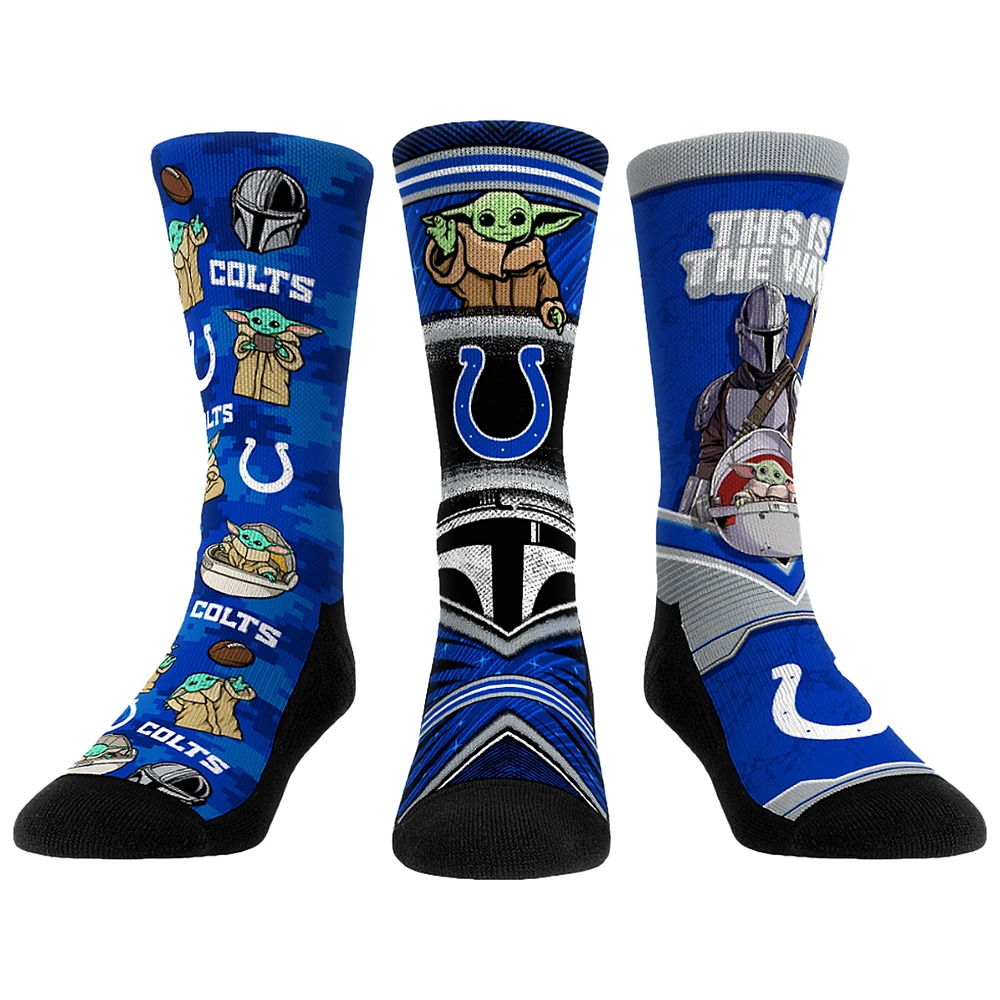 Unisex Rock Em Socks Indianapolis Colts 3-Pack Mandalorian Crew