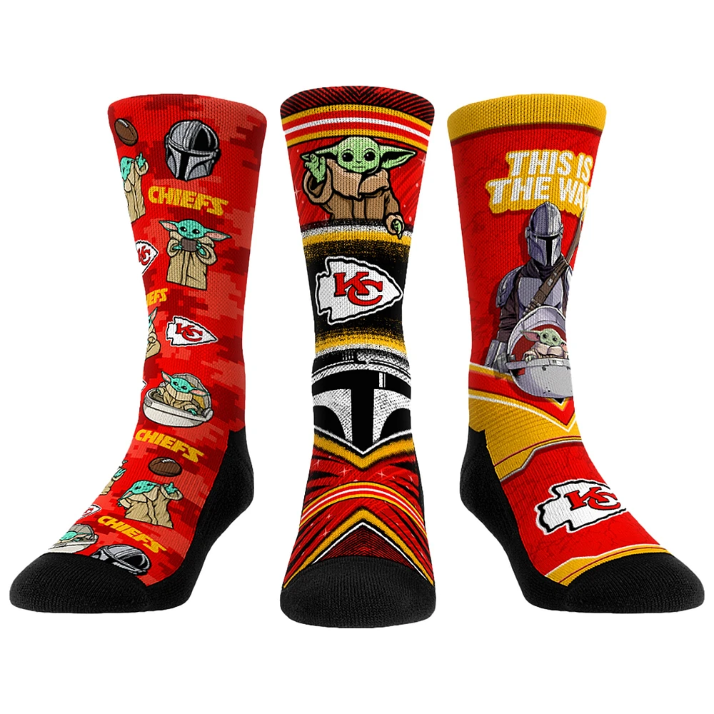 Unisex Rock Em Socks Kansas City Chiefs 3-Pack Mandalorian Crew