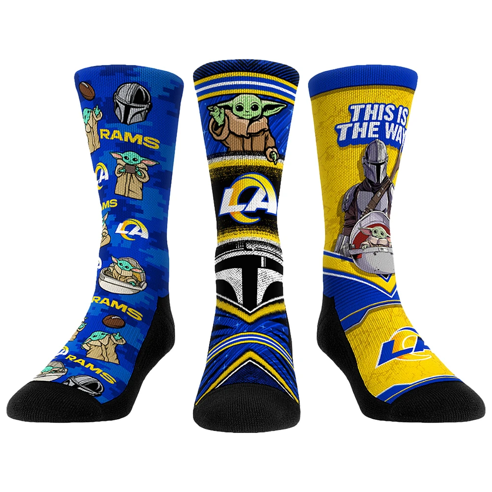 Unisex Rock Em Socks Los Angeles Rams 3-Pack Mandalorian Crew