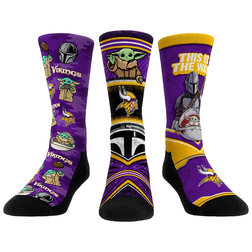 Unisex Rock Em Socks Minnesota Vikings 3-Pack Mandalorian Crew