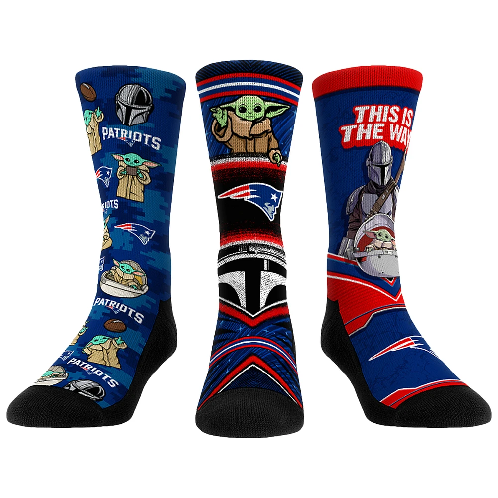Unisex Rock Em Socks New England Patriots 3-Pack Mandalorian Crew