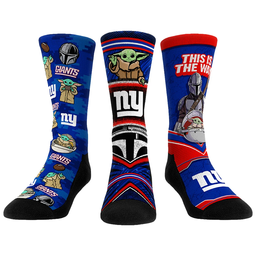 Unisex Rock Em Socks New York Giants 3-Pack Mandalorian Crew
