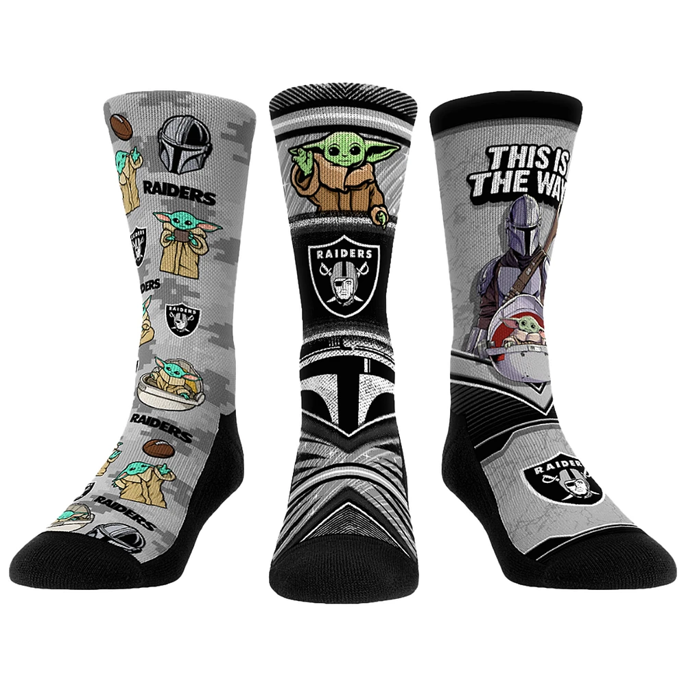 Unisex Rock Em Socks Las Vegas Raiders 3-Pack Mandalorian Crew