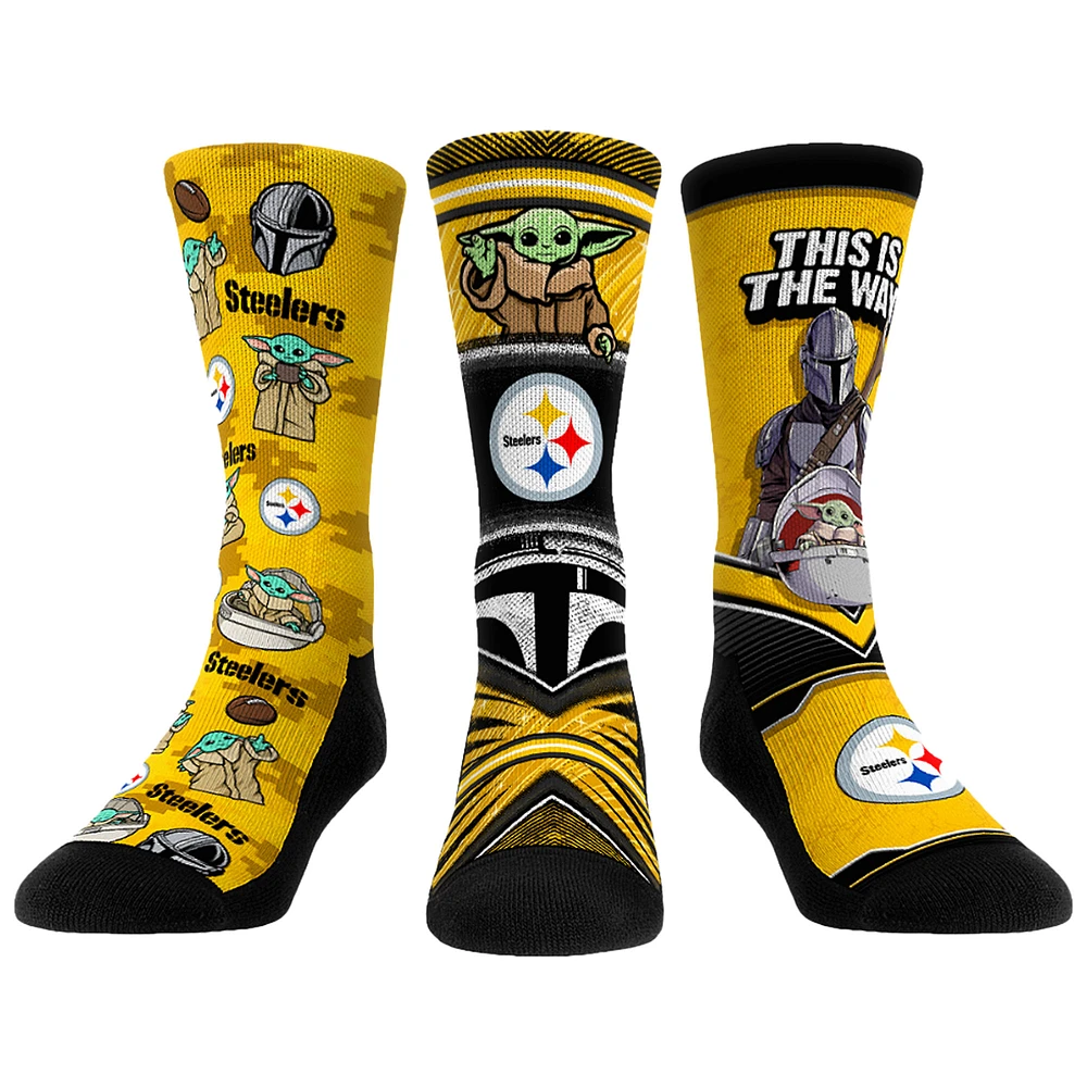 Unisex Rock Em Socks Pittsburgh Steelers 3-Pack Mandalorian Crew