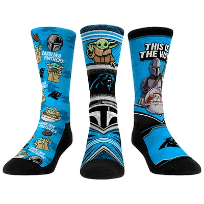 Unisex Rock Em Socks Carolina Panthers 3-Pack Mandalorian Crew