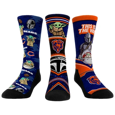 Unisex Rock Em Socks Chicago Bears 3-Pack Mandalorian Crew
