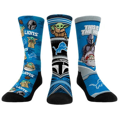 Unisex Rock Em Socks Detroit Lions 3-Pack Mandalorian Crew