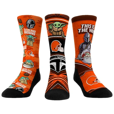 Unisex Rock Em Socks Cleveland Browns 3-Pack Mandalorian Crew