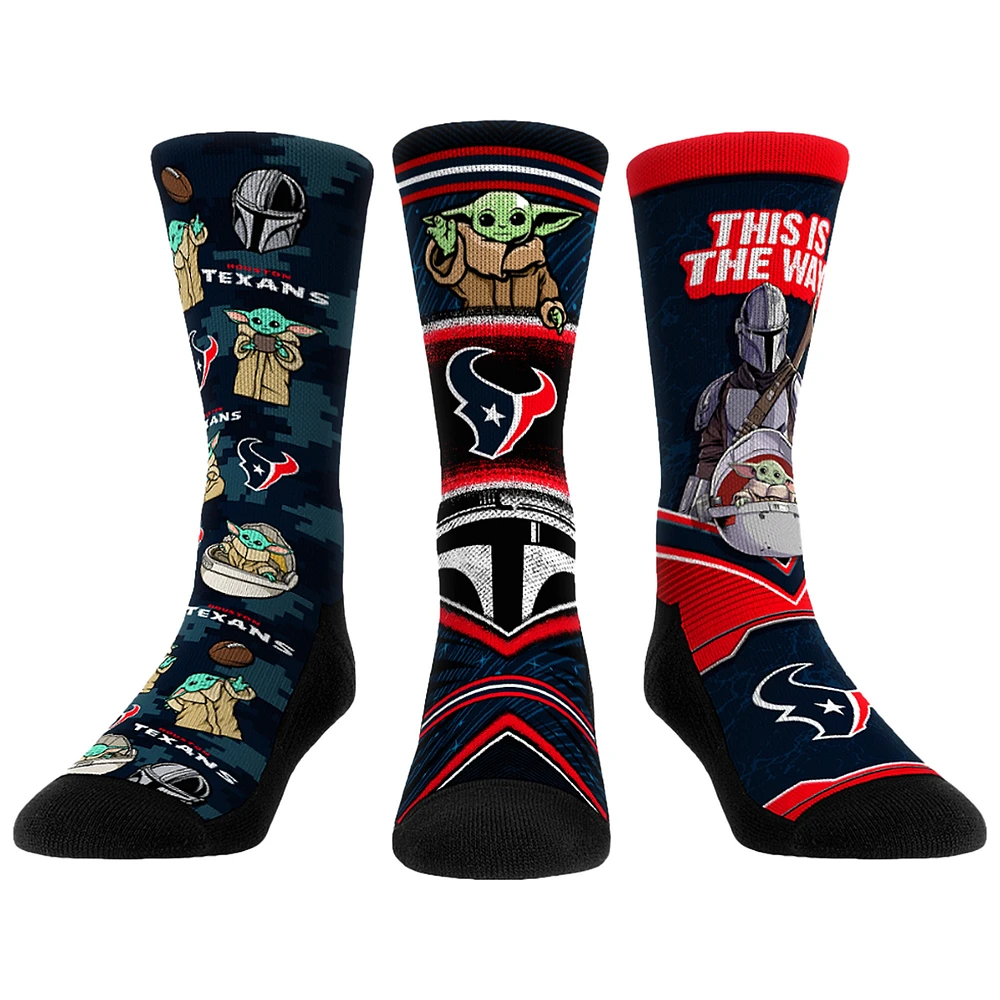 Unisex Rock Em Socks Houston Texans 3-Pack Mandalorian Crew