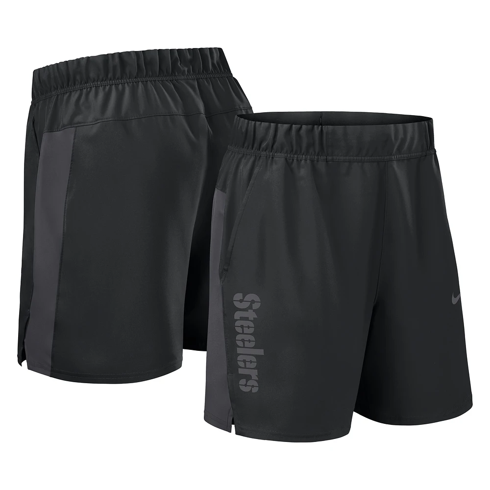 Men's Nike Black Pittsburgh Steelers Woven Victory Performance Shorts