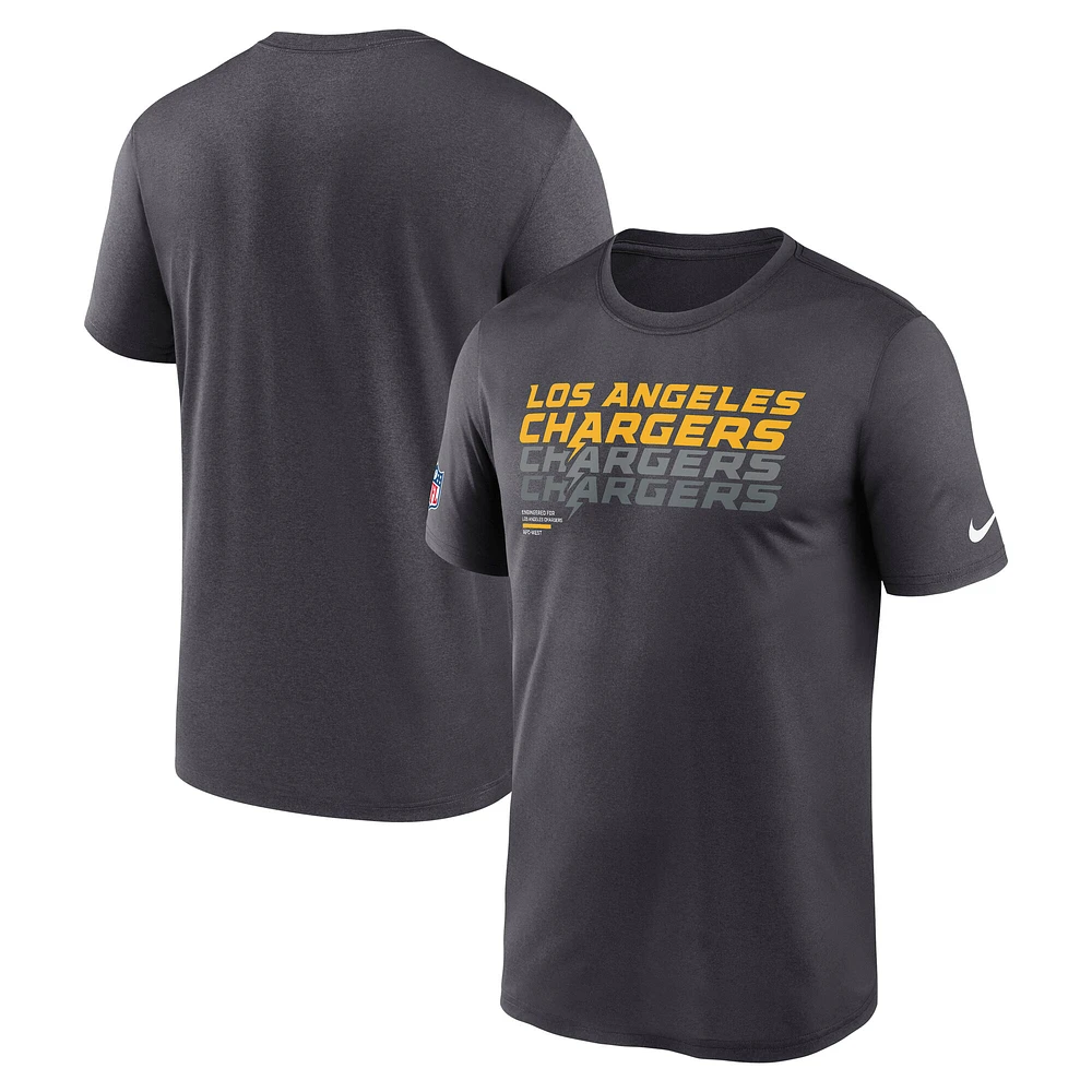 Men's Nike Charcoal Los Angeles Chargers Sideline Legend Performance T-Shirt