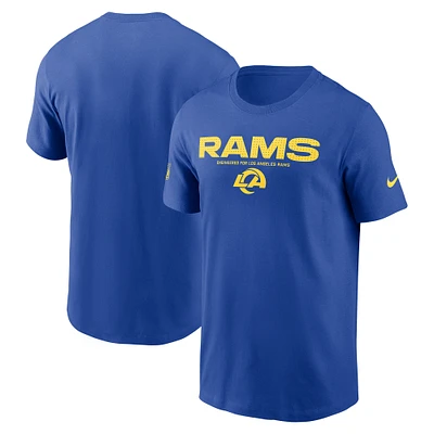 Men's Nike Royal Los Angeles Rams Sideline Performance T-Shirt