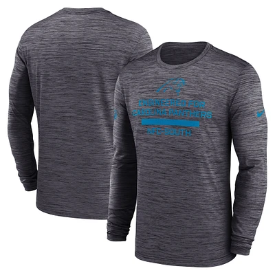 Men's Nike Black Carolina Panthers Sideline Velocity Performance Long Sleeve T-Shirt