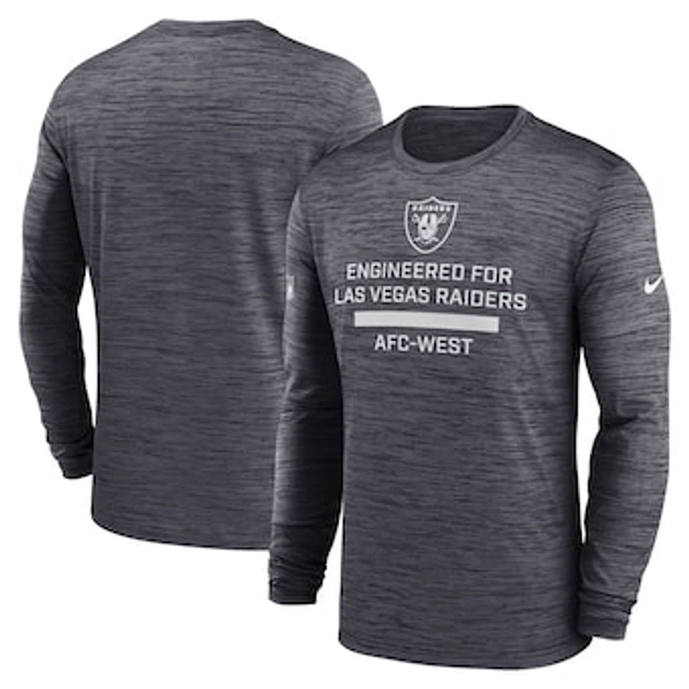 Men's Nike Las Vegas Raiders Sideline Velocity Performance Long Sleeve T-Shirt