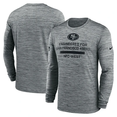 Men's Nike Gray San Francisco 49ers Sideline Velocity Performance Long Sleeve T-Shirt