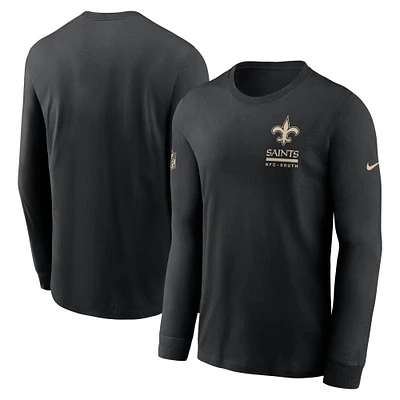 Men's Nike Black New Orleans Saints Sideline Performance Long Sleeve T-Shirt