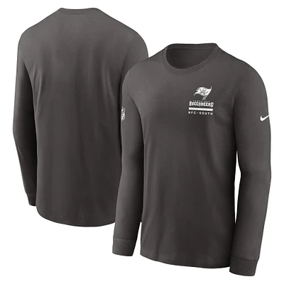 Men's Nike Pewter Tampa Bay Buccaneers Sideline Performance Long Sleeve T-Shirt