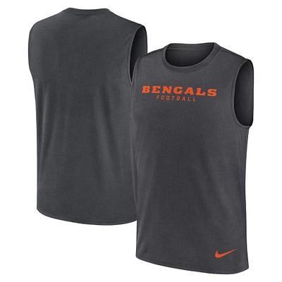 Men's Nike Charcoal Cincinnati Bengals Primetime Legend Performance Muscle Tank Top