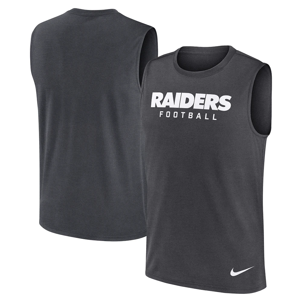Men's Nike Charcoal Las Vegas Raiders Primetime Legend Performance Muscle Tank Top