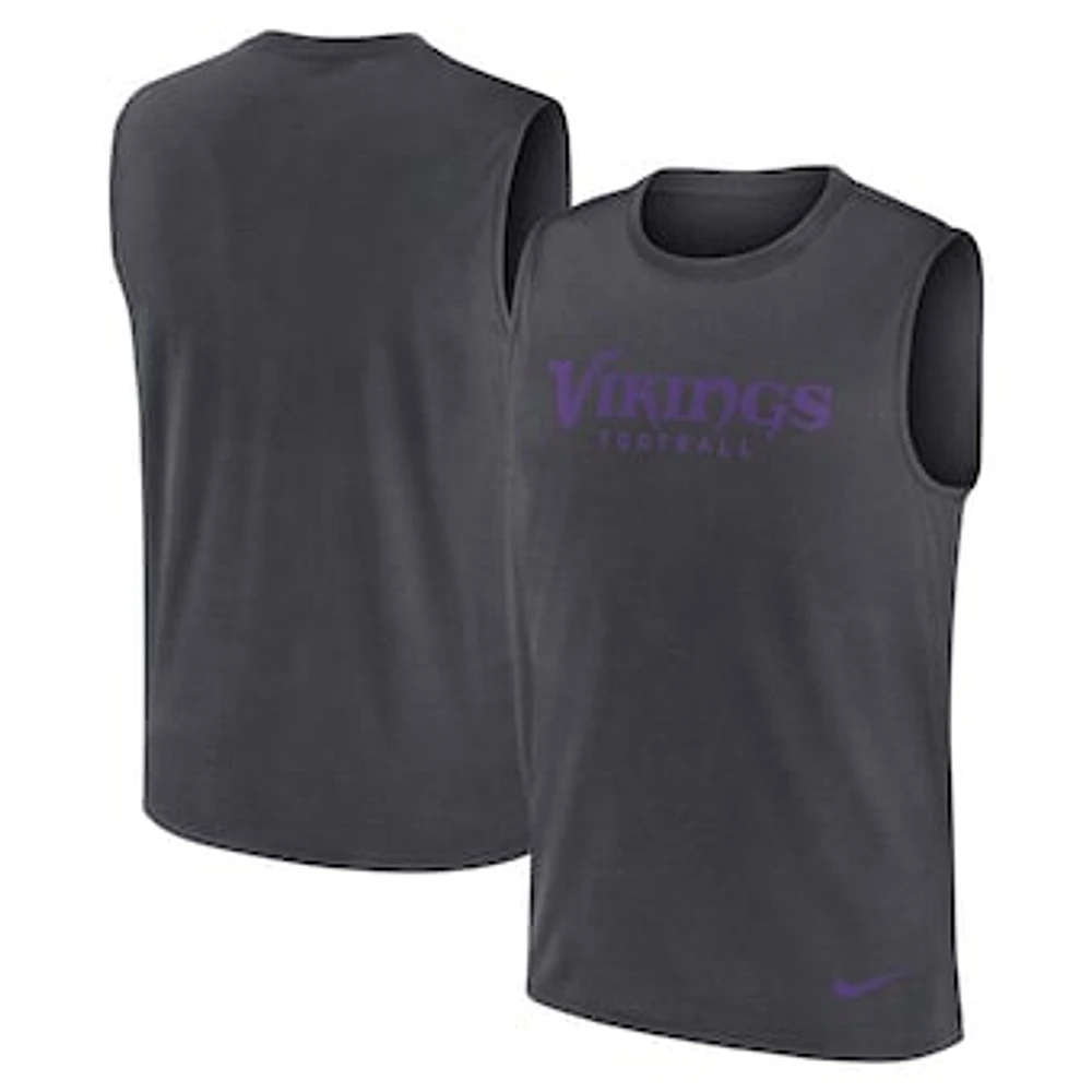 Men's Nike Charcoal Minnesota Vikings Primetime Legend Performance Muscle Tank Top