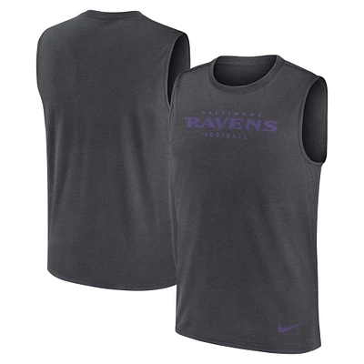 Men's Nike Charcoal Baltimore Ravens Primetime Legend Performance Muscle Tank Top