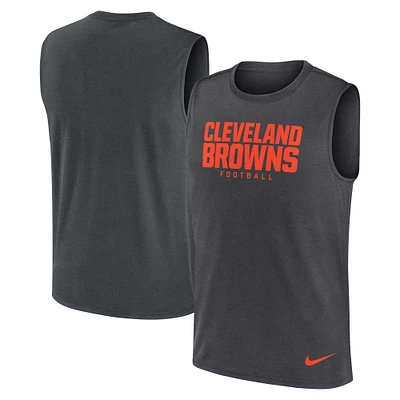 Men's Nike Charcoal Cleveland Browns Primetime Legend Performance Muscle Tank Top