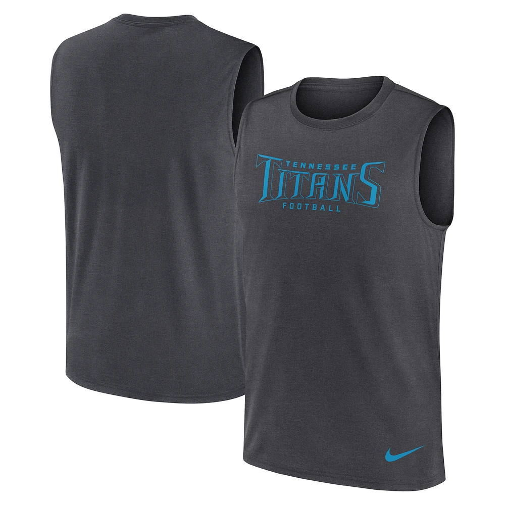 Men's Nike Charcoal Tennessee Titans Primetime Legend Performance Muscle Tank Top