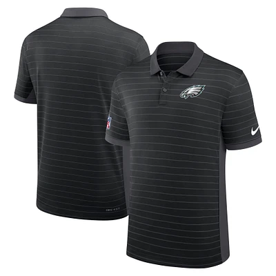 Men's Nike Black Philadelphia Eagles Sideline Victory Stripe Performance Polo