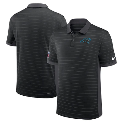 Men's Nike Black Carolina Panthers Sideline Victory Stripe Performance Polo