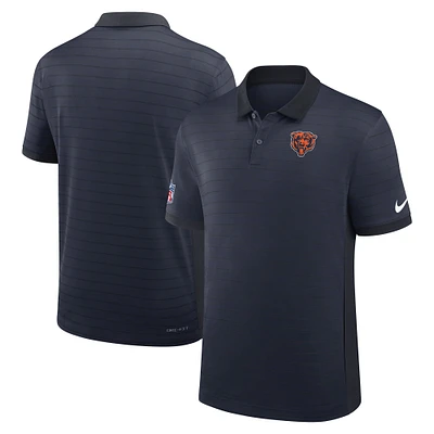Men's Nike Navy Chicago Bears Sideline Victory Stripe Performance Polo