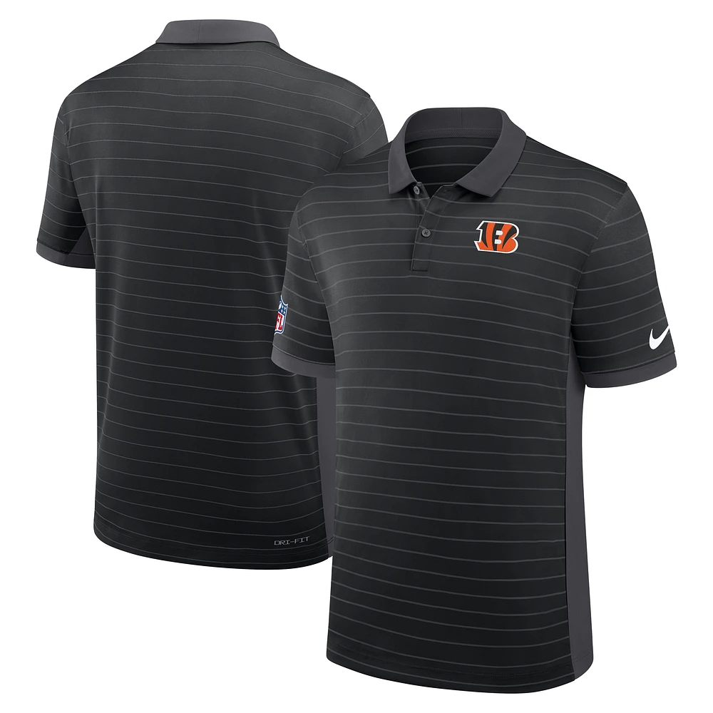 Men's Nike Black Cincinnati Bengals Sideline Victory Stripe Performance Polo