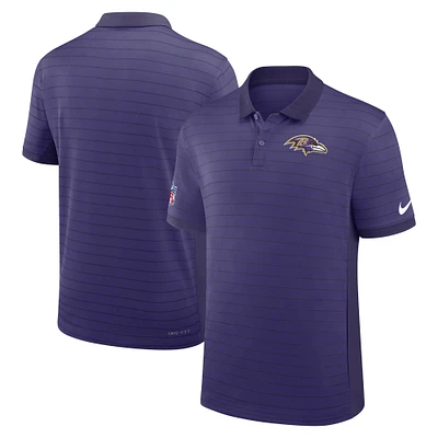 Men's Nike Purple Baltimore Ravens Sideline Victory Stripe Performance Polo