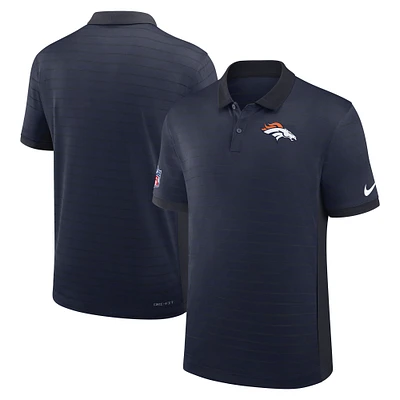 Men's Nike Navy Denver Broncos Sideline Victory Stripe Performance Polo