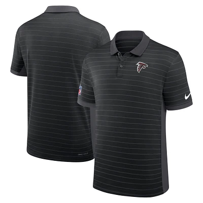 Men's Nike Black Atlanta Falcons Sideline Victory Stripe Performance Polo