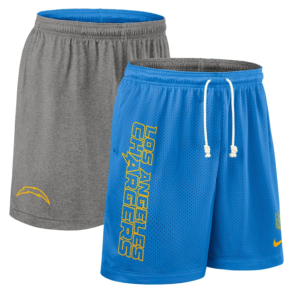 Men's Nike Powder Blue Los Angeles Chargers Sideline Reversible Performance Shorts
