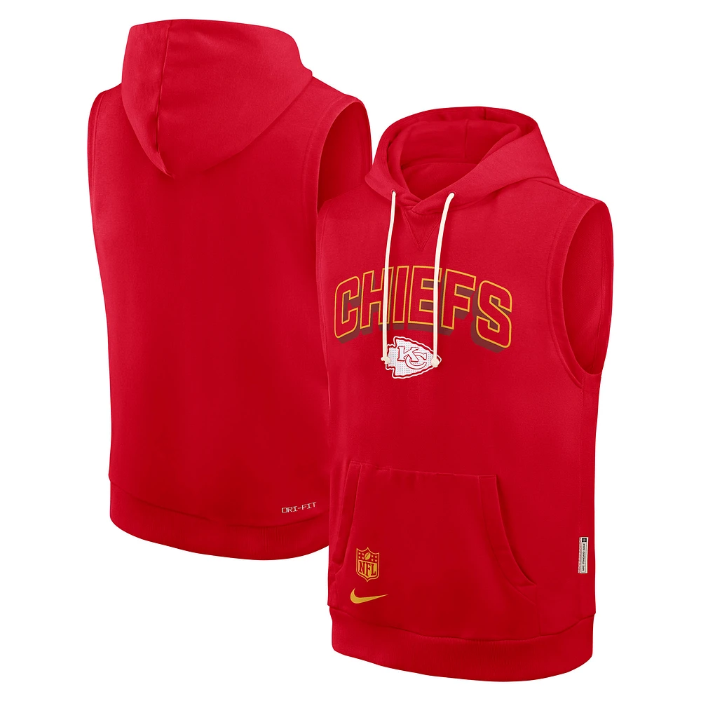 Men's Nike Red Kansas City Chiefs Sideline Standard Issue Dri-FIT Sleeveless Hoodie