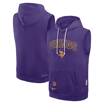 Men's Nike Purple Minnesota Vikings Sideline Standard Issue Dri-FIT Sleeveless Hoodie