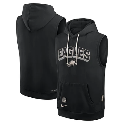Men's Nike Black Philadelphia Eagles Sideline Standard Issue Dri-FIT Sleeveless Hoodie